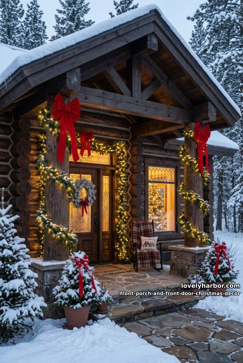 Front Porch and Front Door Christmas Decor: 11 Ideas That Read in Daylight, Not Just at Night 31 wrap the columns and railings so the architecture itself does the decorating 30