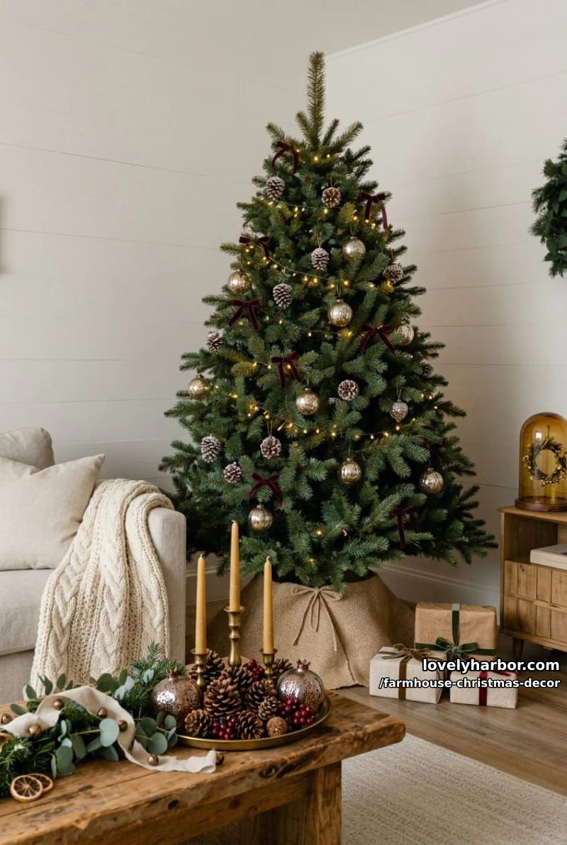 wrap the tree base in burlap and skip the skirt 1