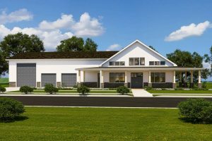 3 bedroom modern barndominium house plan with rv g 8
