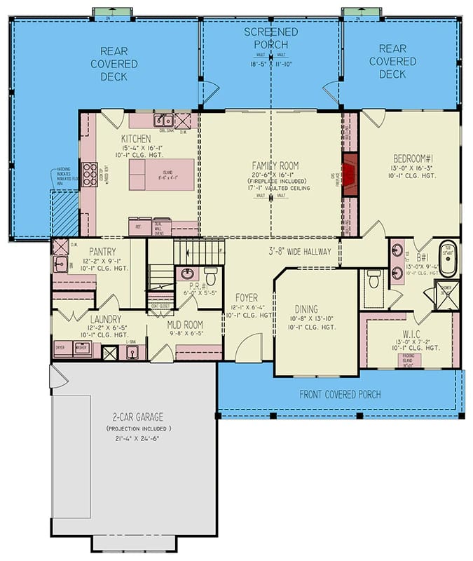3 bedroom modern farmhouse house plan with expansive porches 1
