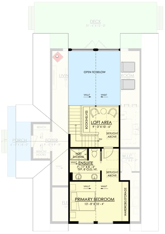 a-frame cabin house plan with a loft and vaulted ceilings 1