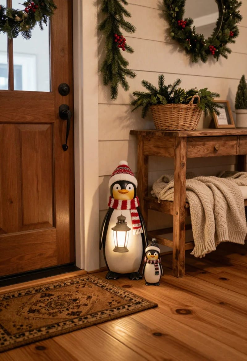 a penguin door greeter to meet people at the entry 1