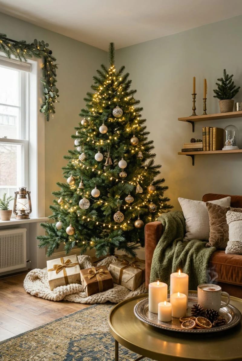 a skinny corner tree with a narrow base hugs the wall 1
