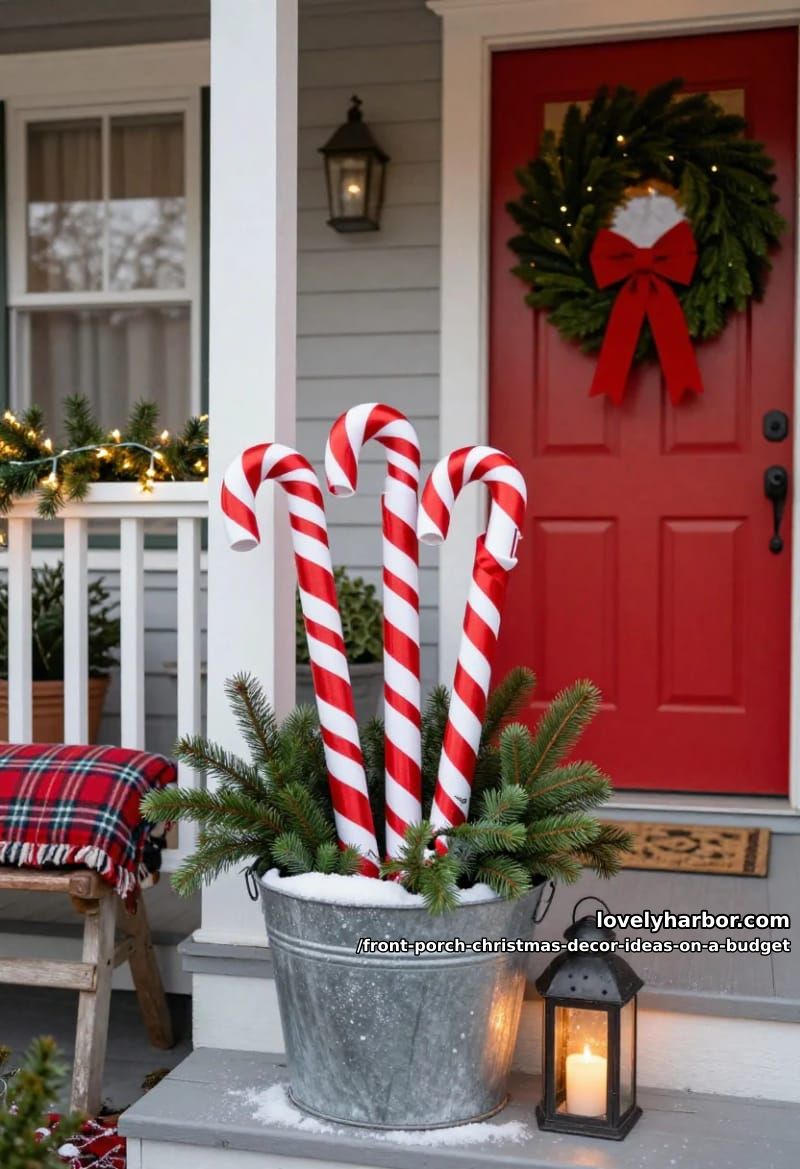 add peppermint accents with pvc candy canes 1