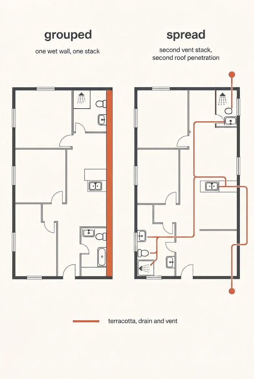 bathrooms in three corners cost more than bathrooms in two 1