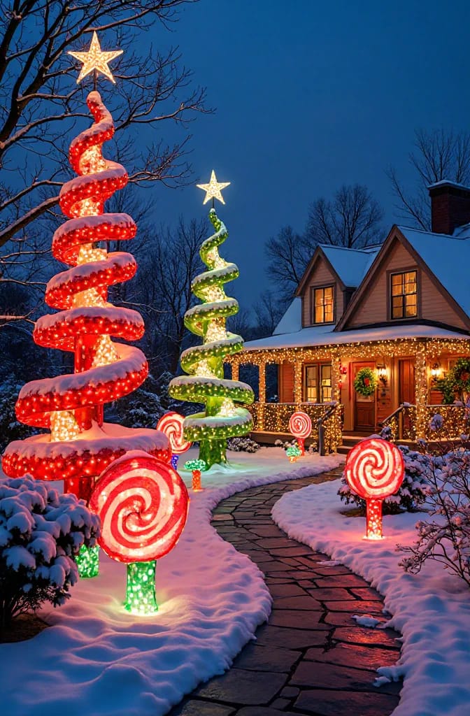12 Whimsical Christmas Decor Ideas to Run Through the Whole House 16 bend the yard trees into a whoville skyline 1