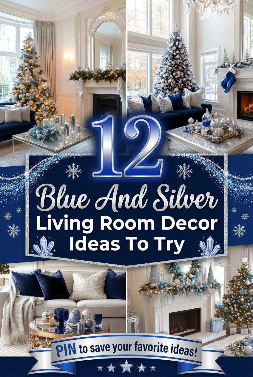 Blue and Silver Christmas Decor Ideas for the Living Room That Don't Read as Cold 1 blue and silver christmas decor ideas for the living room 1