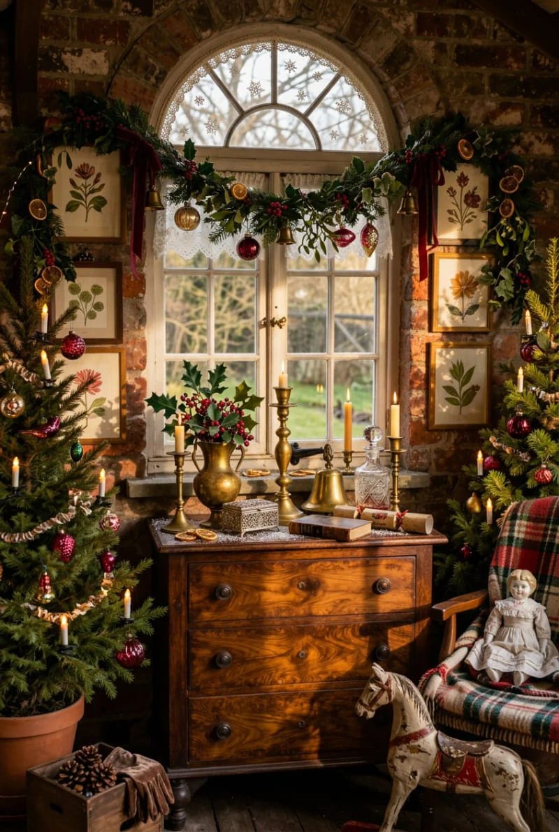 Vintage and Victorian Christmas Decorating: 11 Ideas for a Faded, Heirloom Holiday 12 bring in antique brass and leave the patina alone 1