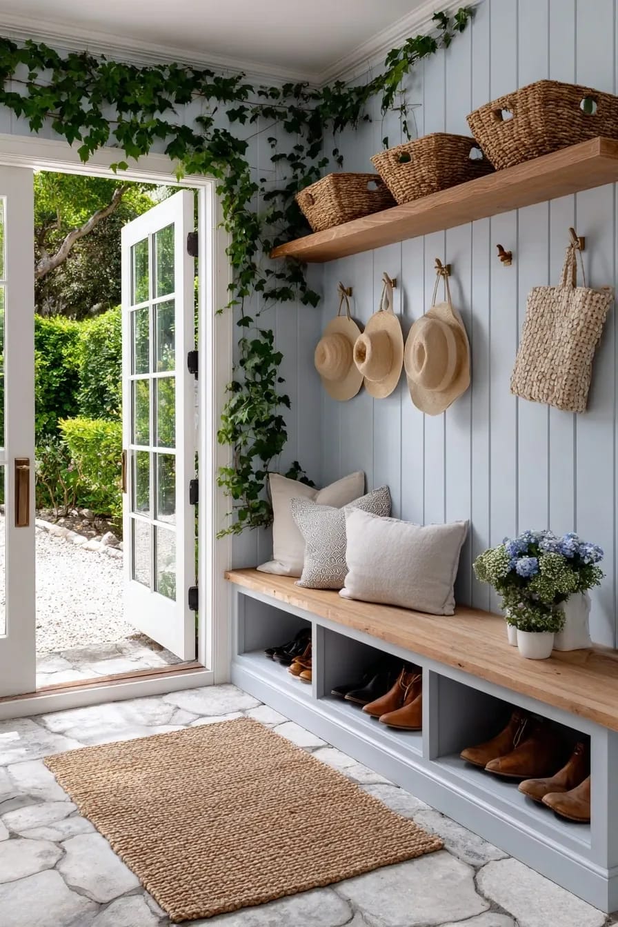 build the mudroom bench 16 inches deep and leave the boot shelf open 1