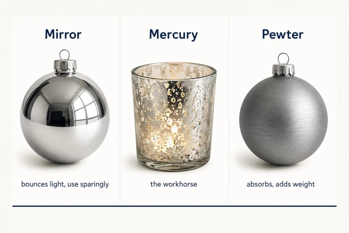 Blue and Silver Christmas Decor Ideas for the Living Room That Don't Read as Cold 8 buy silver in two finishes, not one 1