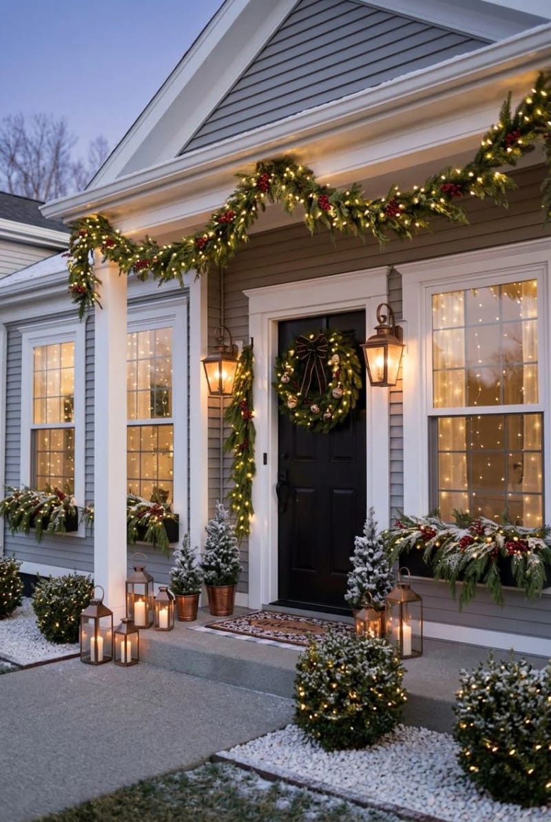 carry the same greens to window boxes and sidelights 1