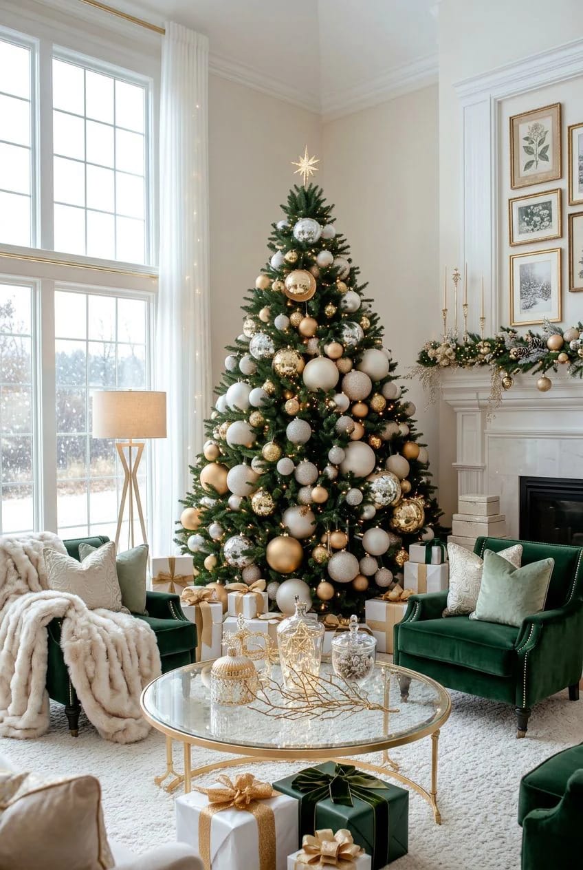 Elegant Christmas Tree Ideas with Gold and Glass Ornaments 13 choose glass that earns its place 1
