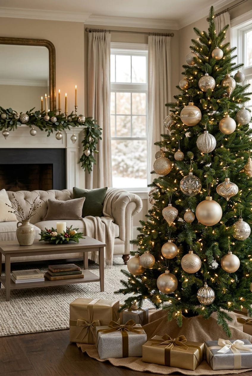 Elegant Christmas Tree Ideas with Gold and Glass Ornaments 15 choose glass that earns its place 1