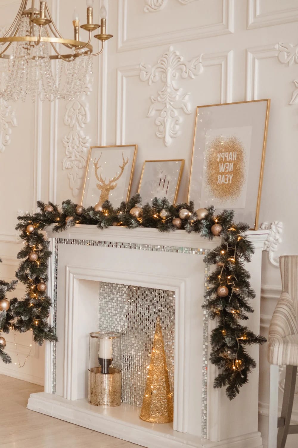 7 Modern Christmas Mantel Decor Ideas That Don't Look Like a Craft Store 2 choose one color family for the whole mantel, then vary the texture 1