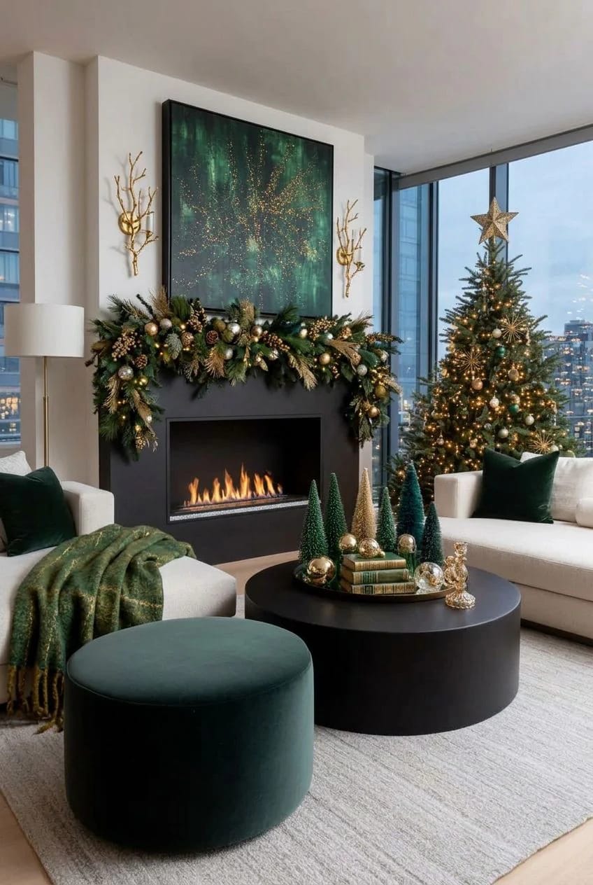 7 Modern Christmas Mantel Decor Ideas That Don't Look Like a Craft Store 3 choose one color family for the whole mantel, then vary the texture 1