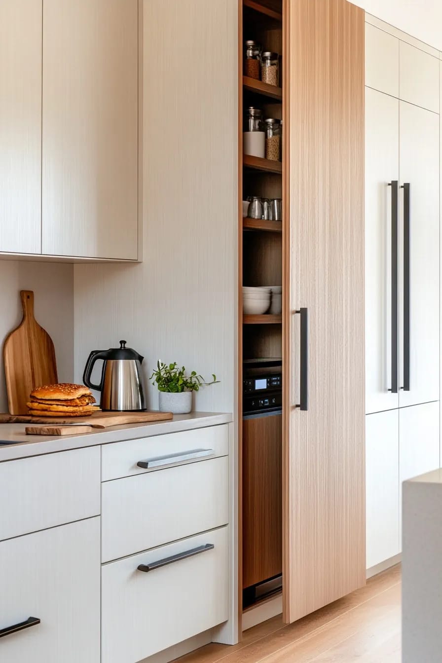 12 Japandi Kitchen Design Ideas That Survive Actual Cooking 14 conceal the appliances you can, and be honest about the rest 1