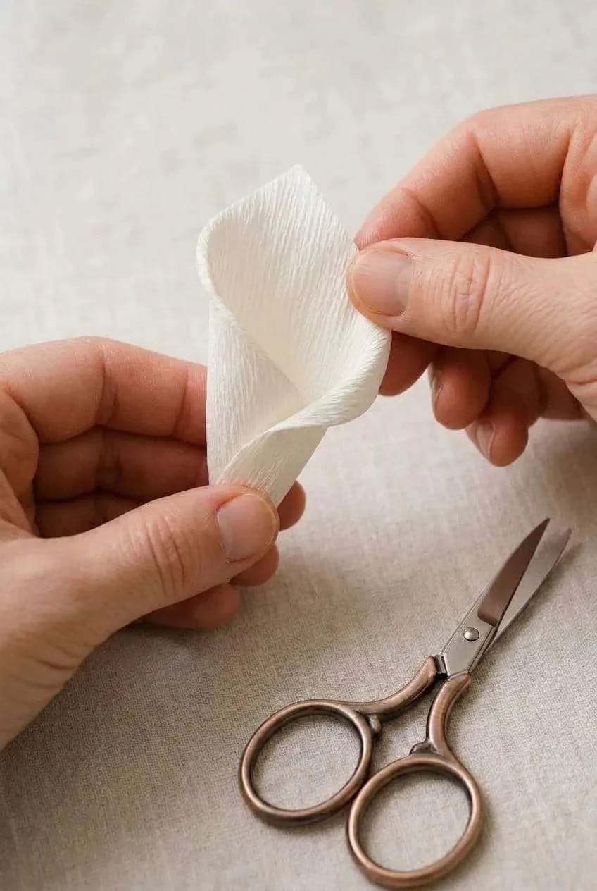 How to Make White Paper Calla Lilies That Hold Their Shape 7 curl the rim, then close the throat 1