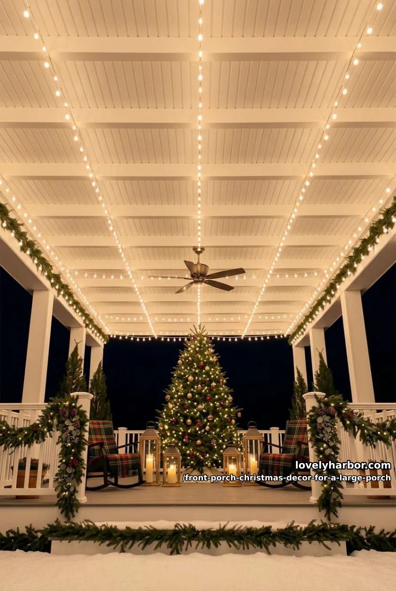 drape an overhead light canopy across the covered ceiling 1