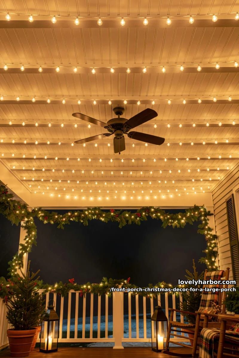 drape an overhead light canopy across the covered ceiling 1