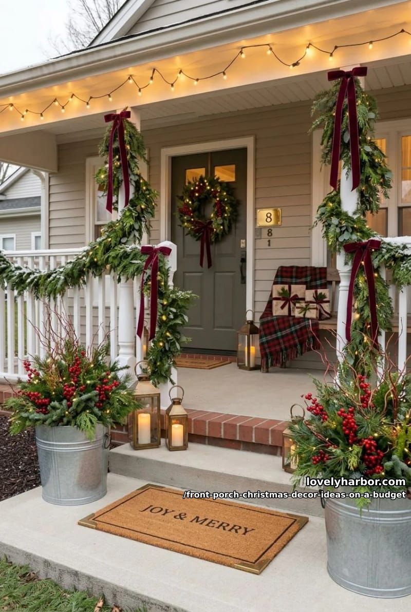 fill galvanized buckets as porch planters for a fraction of urn prices 1