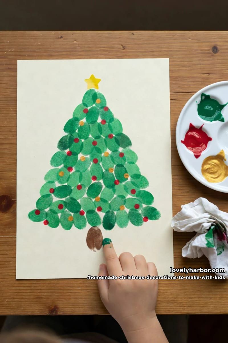 fingerprint christmas tree art 1