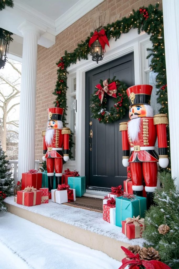 Lovely Harbor 51 flank the door with giant presents and a nutcracker guard 10
