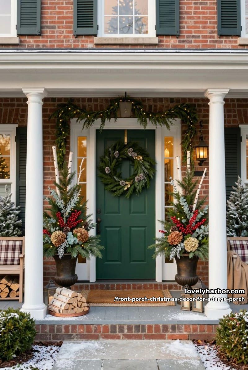 flank the door with oversized planters, not a lonely wreath 1