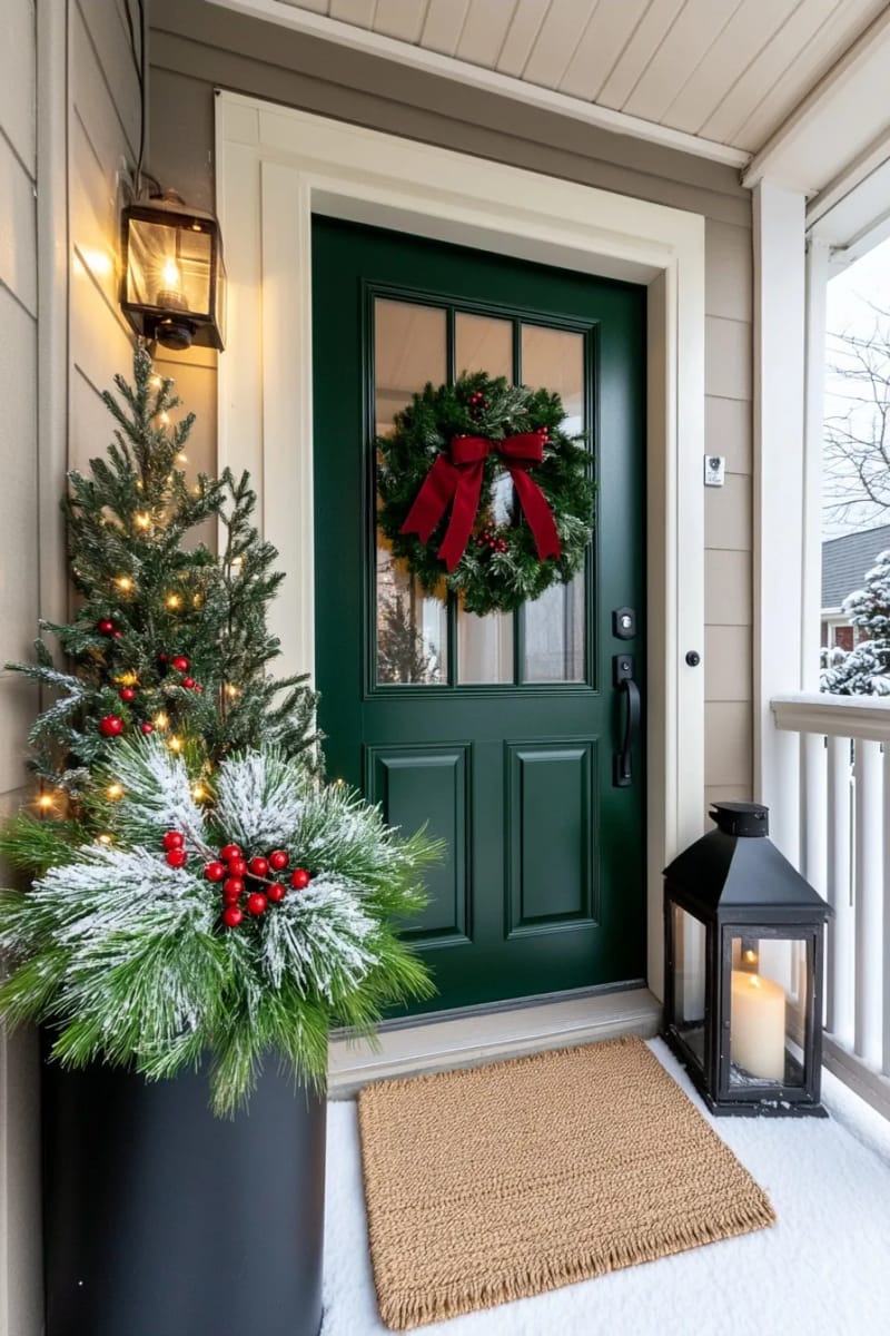 flank the door with two planters that can take a freeze 1
