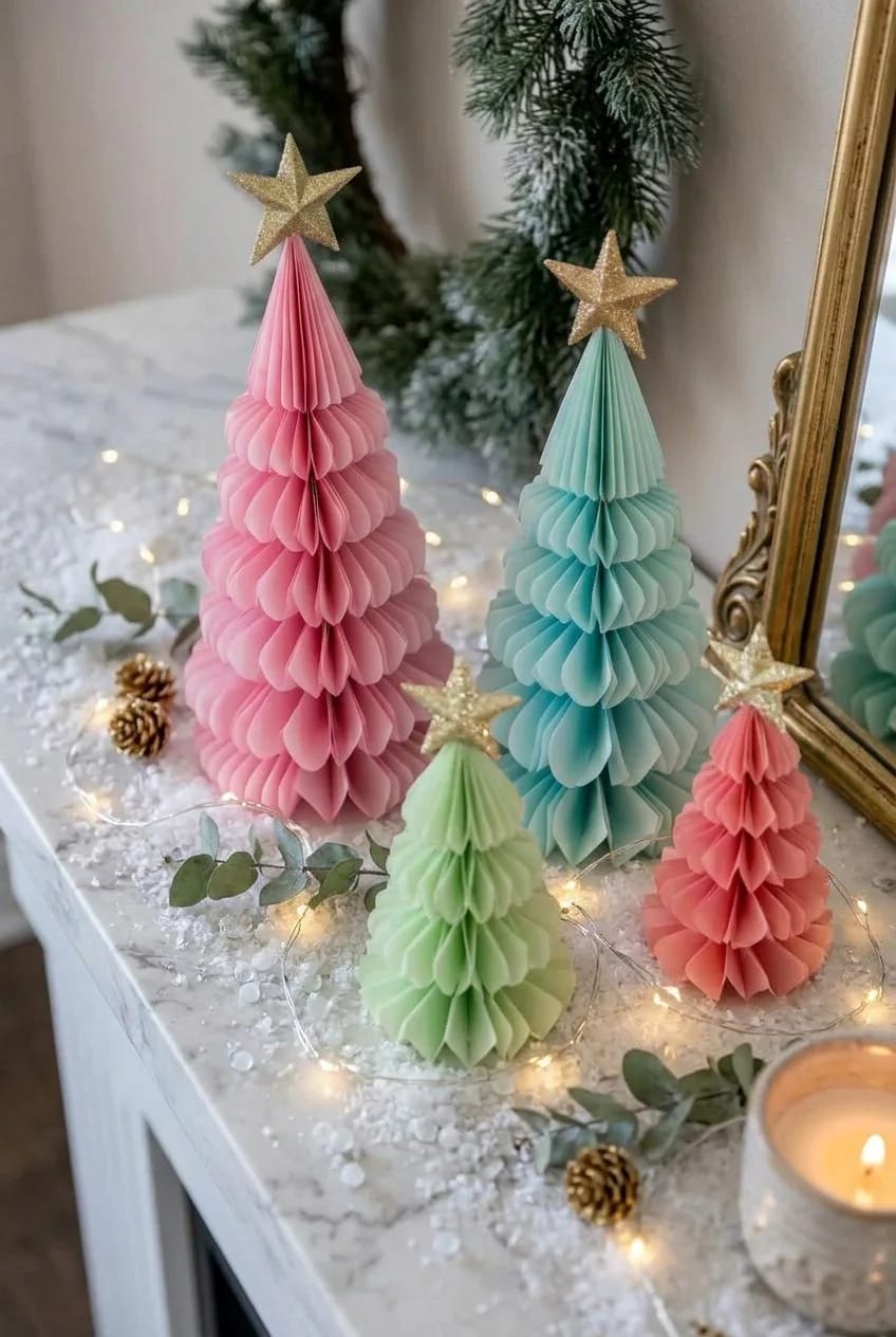 fold paper honeycomb and accordion trees for near-free color 1
