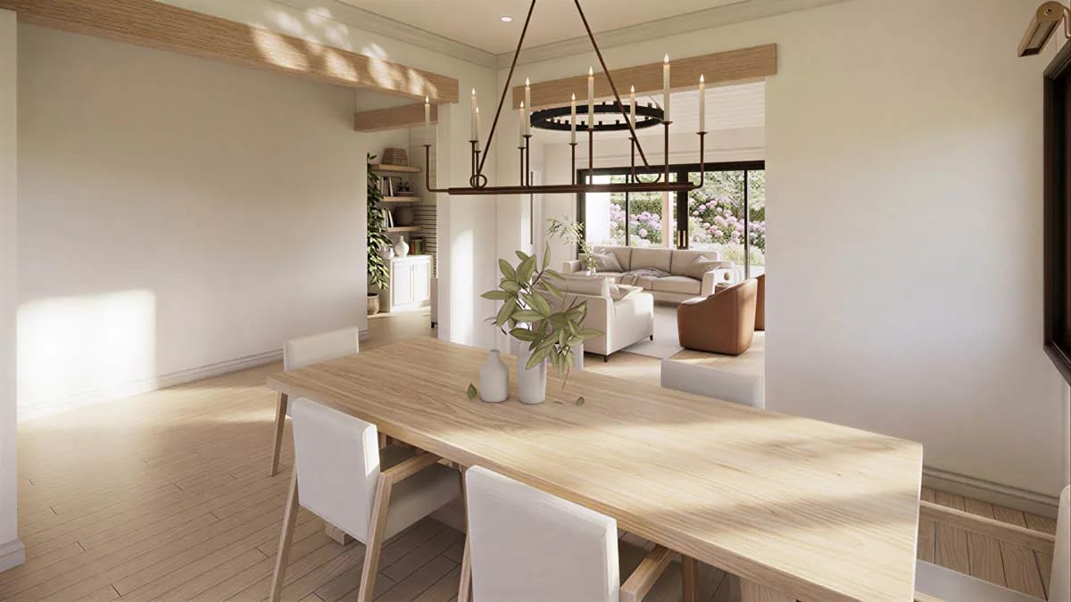 formal dining, thirteen feet square, open to the kitchen 1