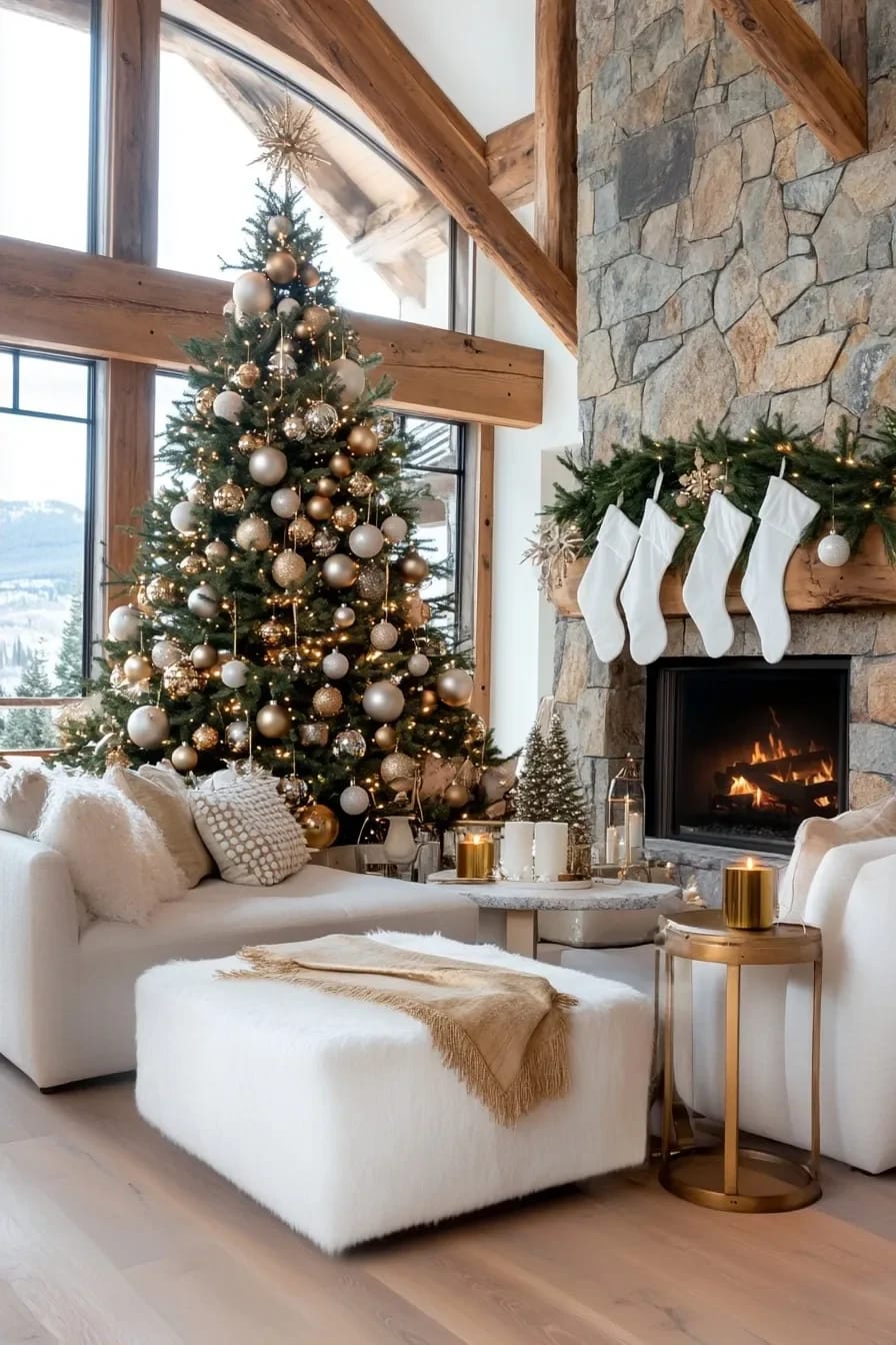 Elegant Christmas Tree Ideas with Gold and Glass Ornaments 8 get the gold and the whites right first 1