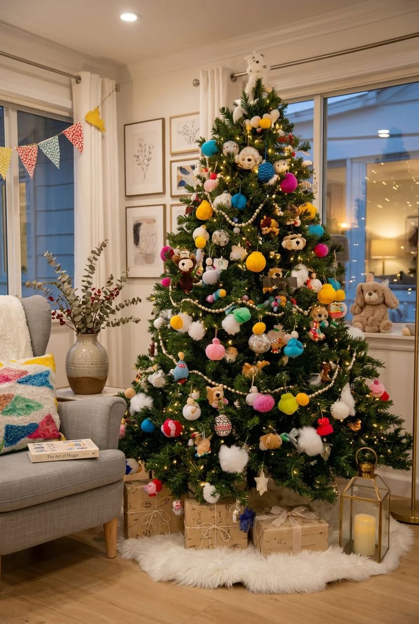 give kids a reachable "decorating zone" on the lower branches 1
