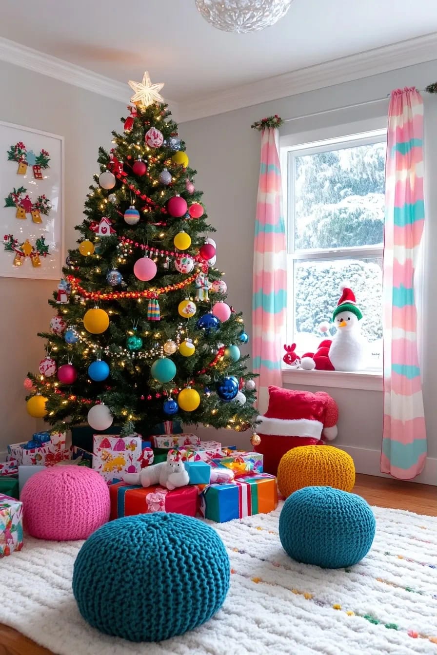 give kids a reachable "decorating zone" on the lower branches 1
