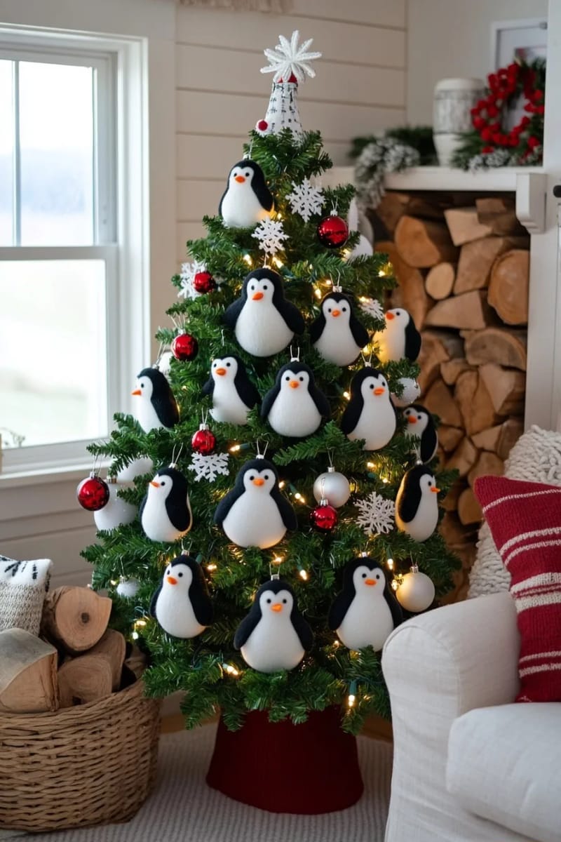 give one small tree a full penguin theme 1