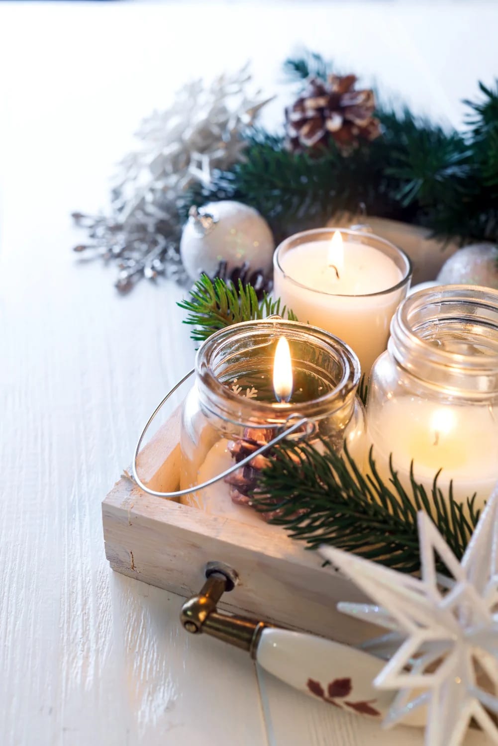 Blue and Silver Christmas Decor Ideas for the Living Room That Don't Read as Cold 18 give the coffee table one tray and nothing else 1
