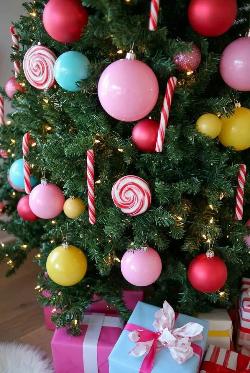 go full candy shop with lollipop and gumball ornaments 1