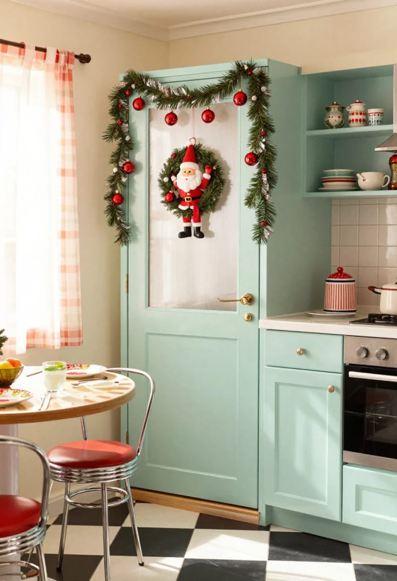 hang a plastic santa where the wreath would go 1