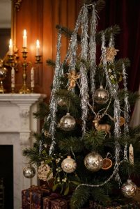 Vintage and Victorian Christmas Decorating: 11 Ideas for a Faded, Heirloom Holiday 1 hang lametta tinsel one strand at a time 15
