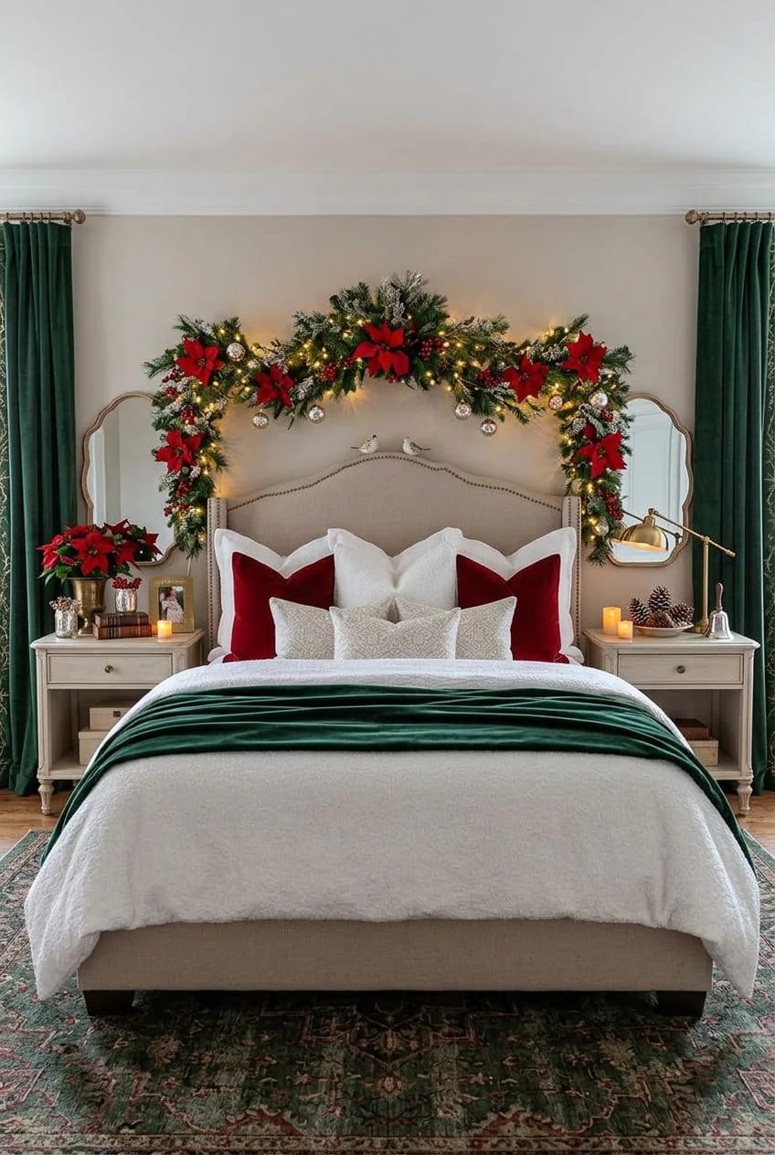 Classic Red and Green Christmas Decor Ideas for the Whole House 14 keep the bedrooms and powder room quiet 1