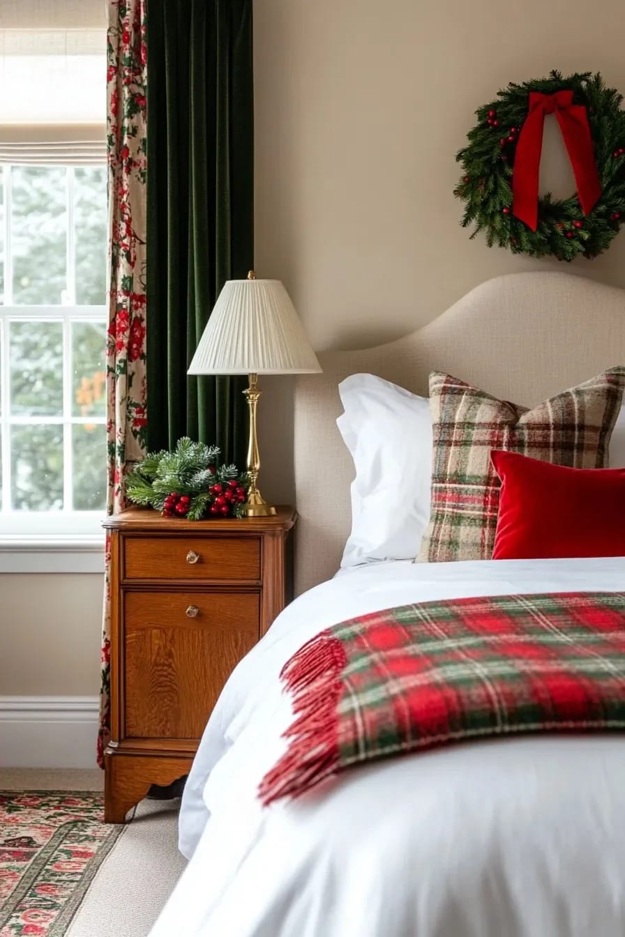 Classic Red and Green Christmas Decor Ideas for the Whole House 15 keep the bedrooms and powder room quiet 1