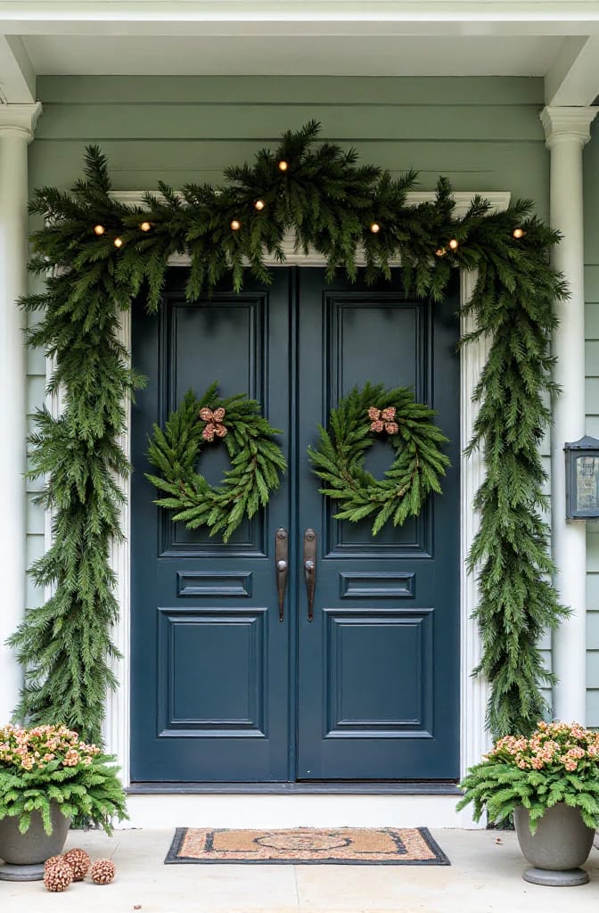 layer two or three garlands so the frame reads full, not skimpy 1