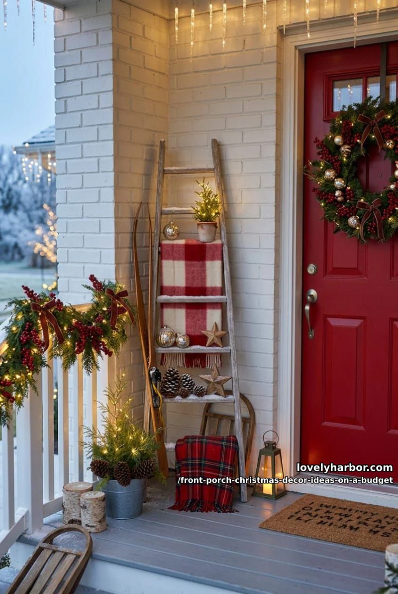 lean a thrifted ladder or sled in the porch corner 1