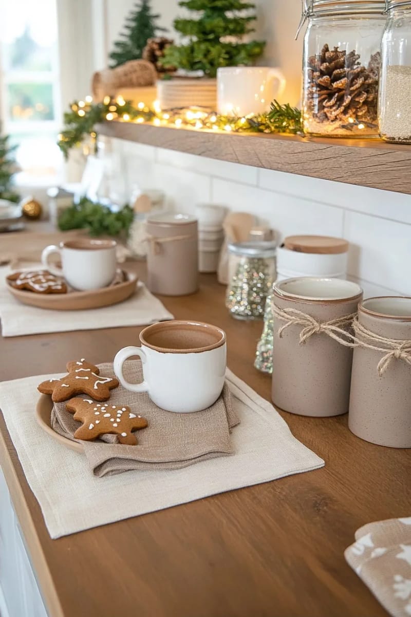 Christmas Kitchen Decor on a Budget: 9 Ideas Ranked by Impact per Dollar 19 lean gingerbread-brown instead of red-and-green in the kitchen 1
