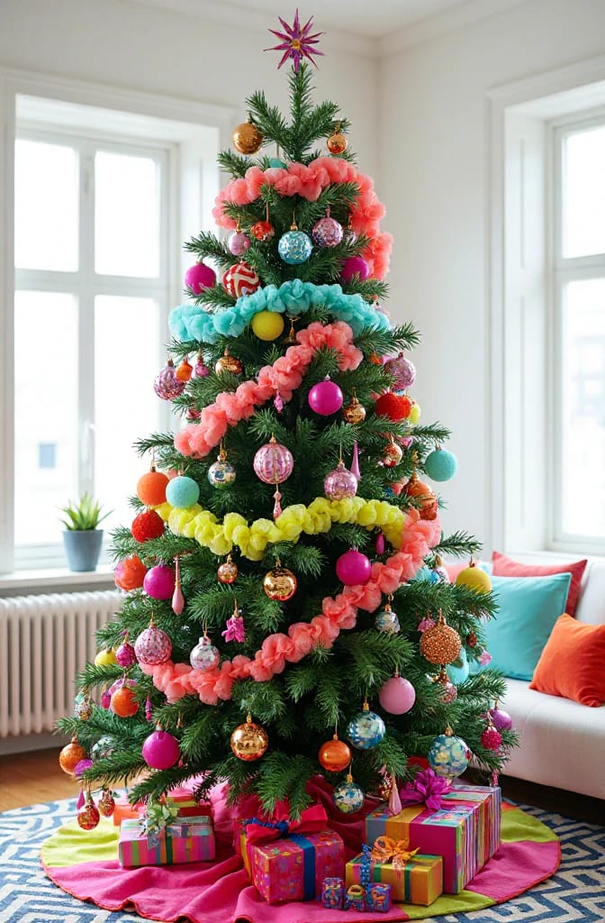 10 Whimsical Christmas Tree Decorating Ideas That Actually Read as Playful, Not Cluttered 5 let the color do the talking 1