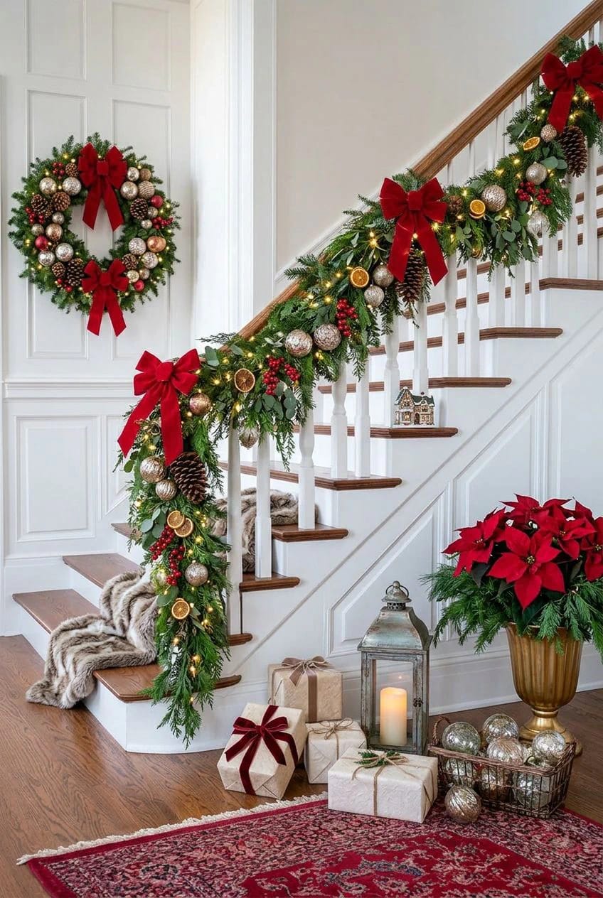 Classic Red and Green Christmas Decor Ideas for the Whole House 6 let the entryway decide your whole-house palette 1