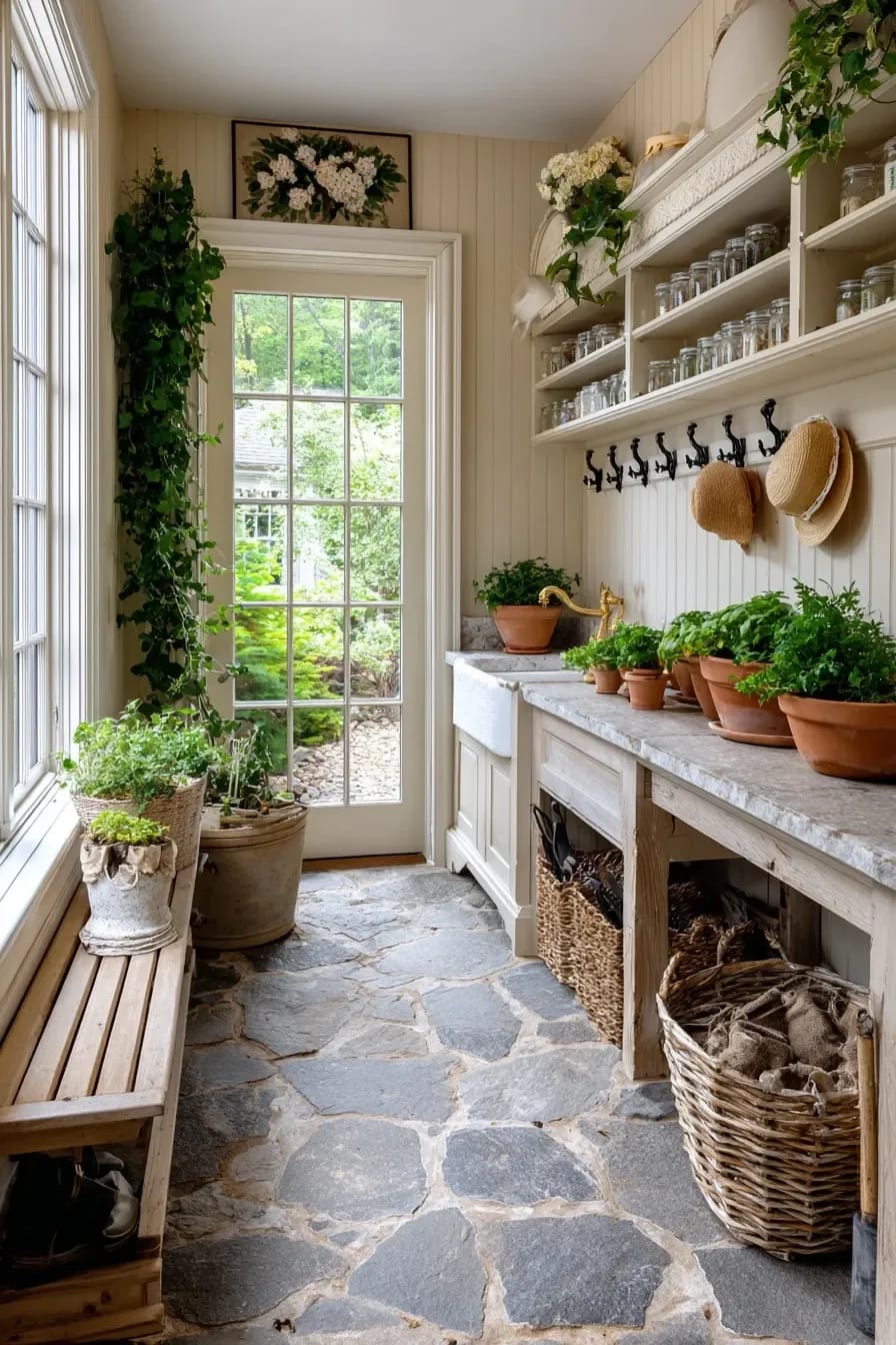 let the mudroom double as a potting room, not a second pantry 1
