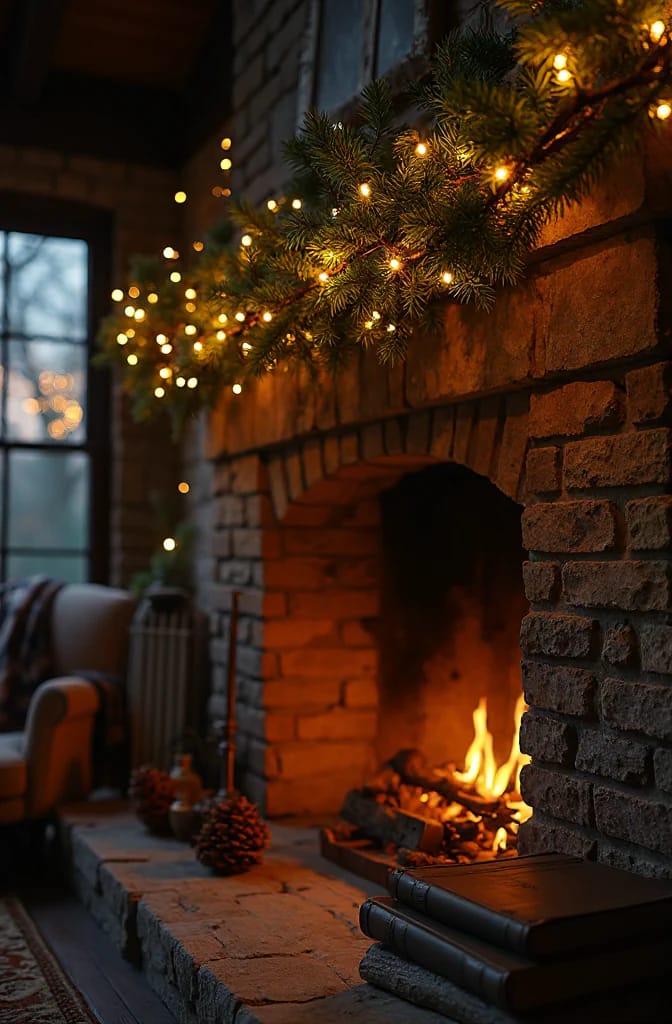 light the mantel garland at 2700k, and hide the battery pack 1