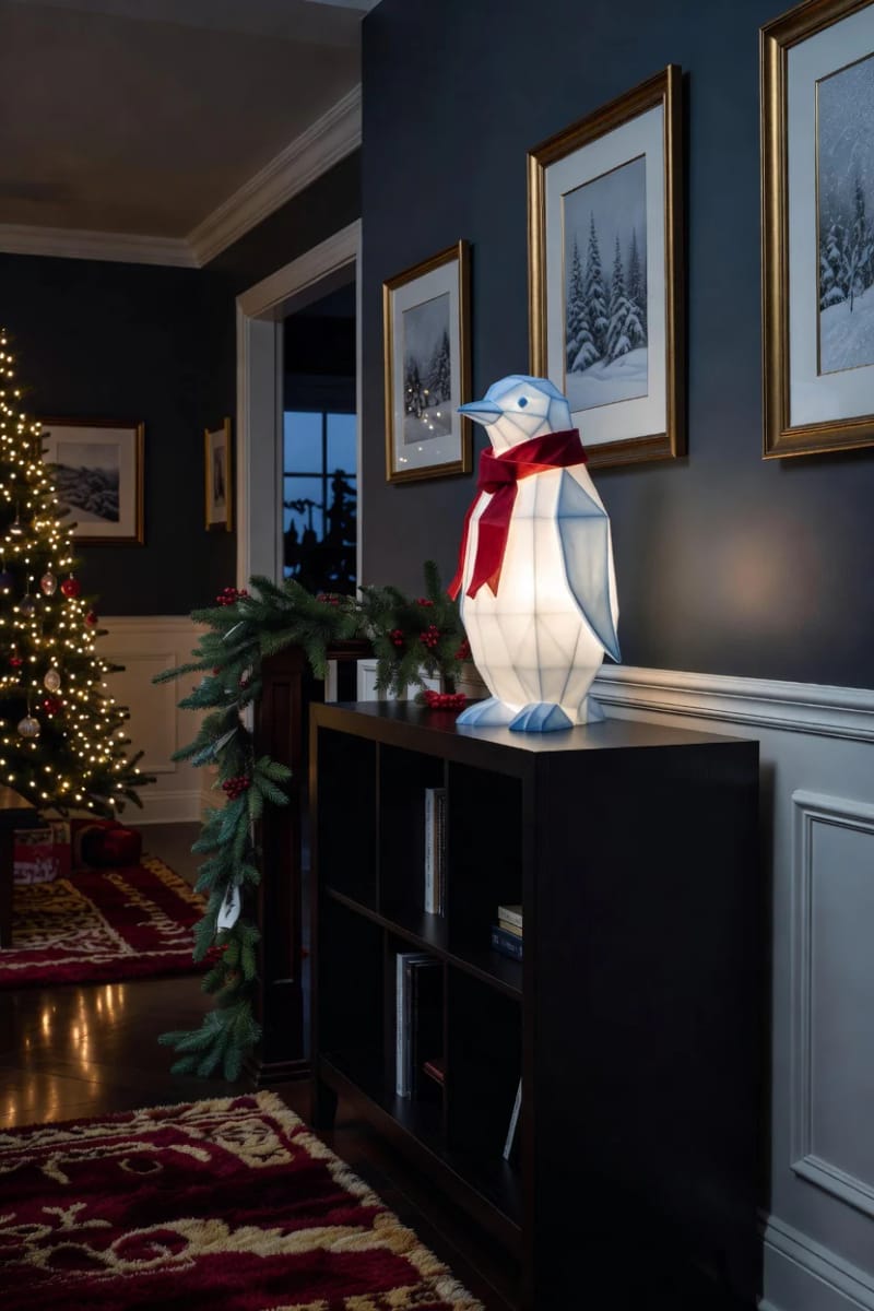 light-up acrylic penguins belong across the room, not on the coffee table 1