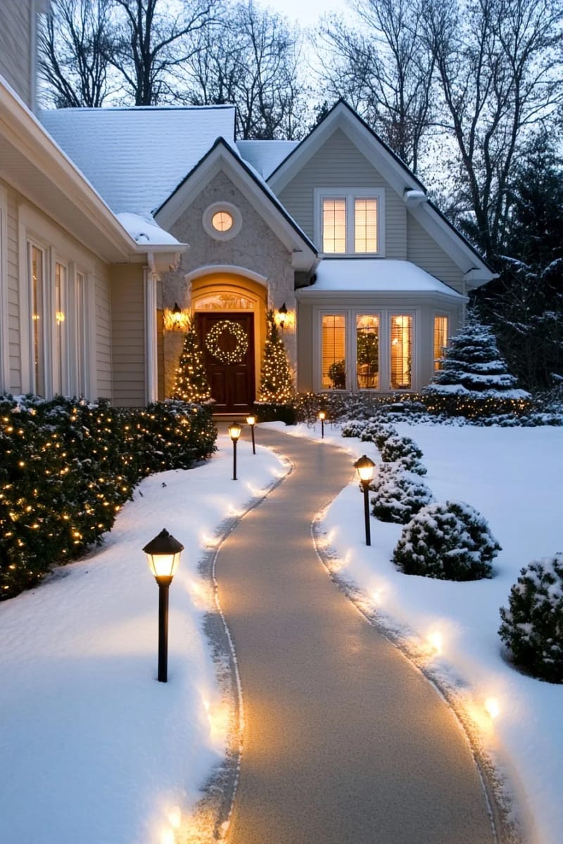 line the path and driveway to frame the whole approach 1