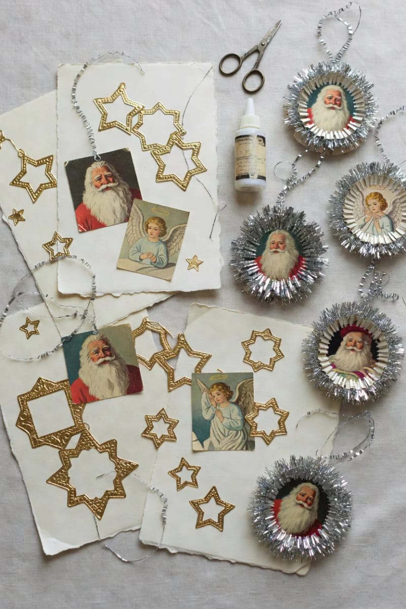 Vintage and Victorian Christmas Decorating: 11 Ideas for a Faded, Heirloom Holiday 8 make dresden and scrap-paper ornaments for almost nothing 1